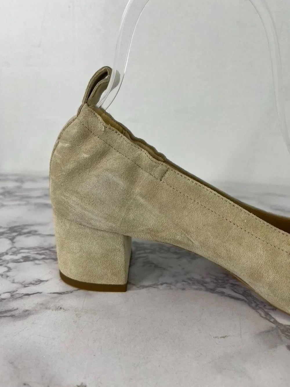 Everlane Women's Taupe The Italian Leather Day Heel Suede Sz 5